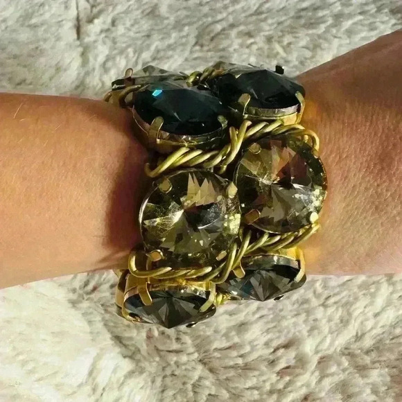 Vintage Rhinestone Jeweled Stretch Bracelet. - Picture 3 of 5